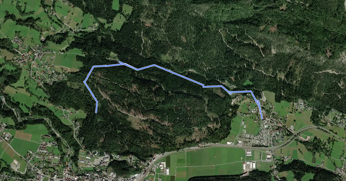 Маршрут Waldweg Radnigforst - Obervellach (Gasthof Schluga) на спутниковом снимке