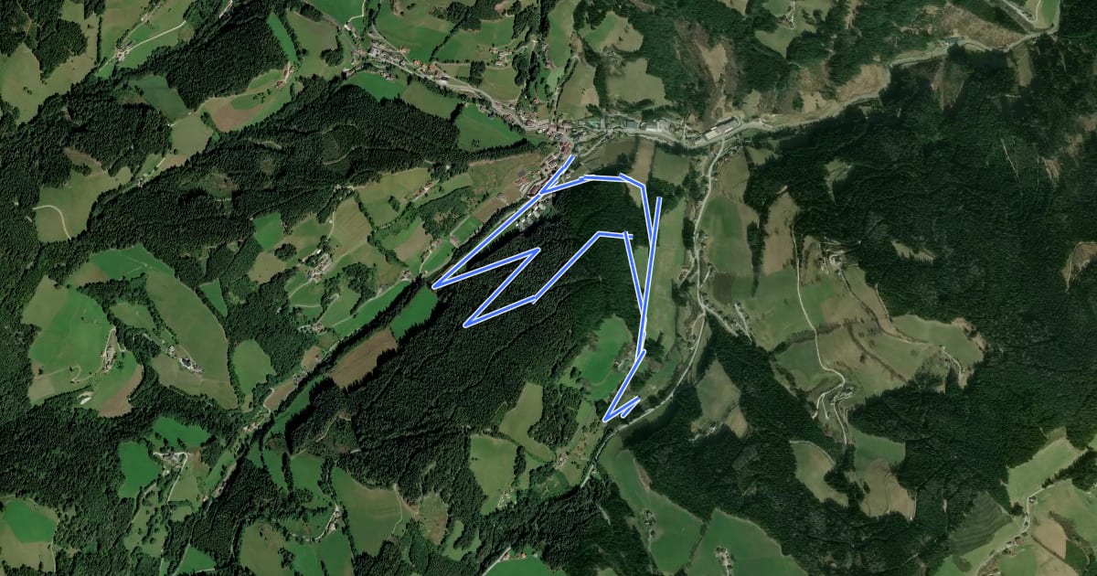 Маршрут Waldweg zur Mühle на спутниковом снимке