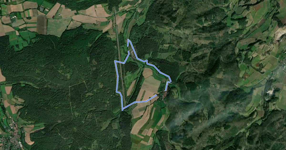 Маршрут Waldwunderweg на спутниковом снимке