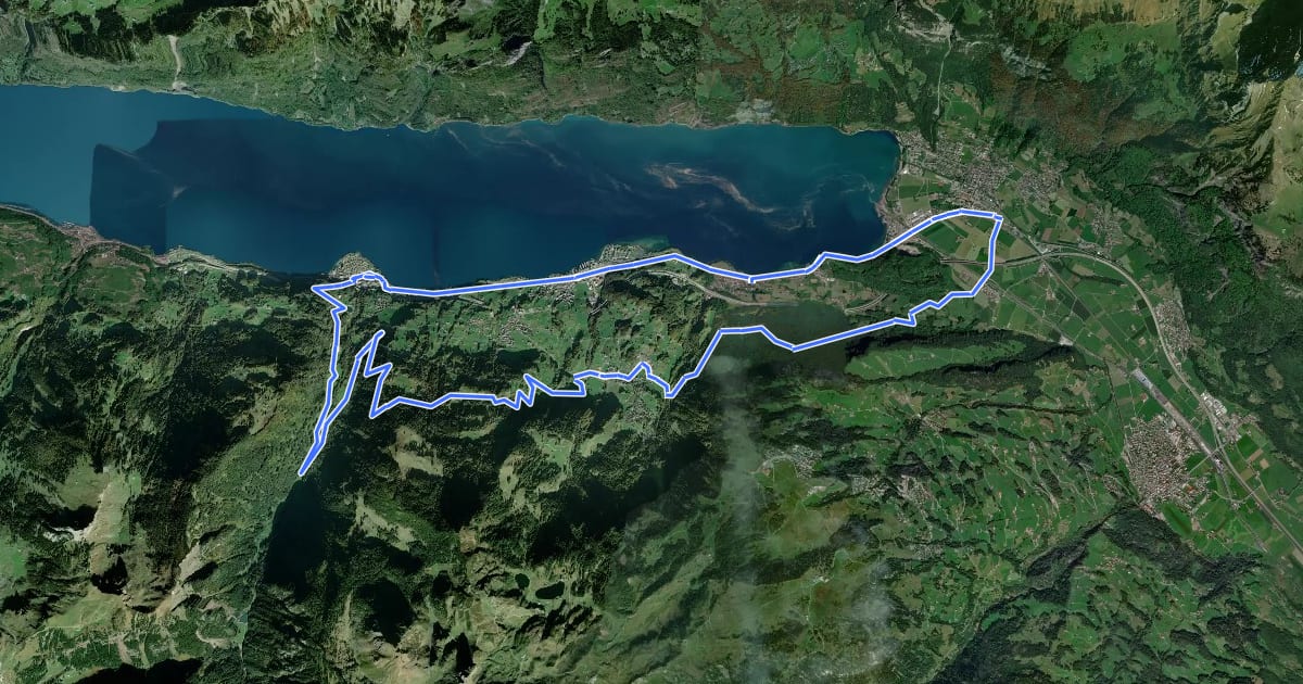 Маршрут Walensee Bike на спутниковом снимке