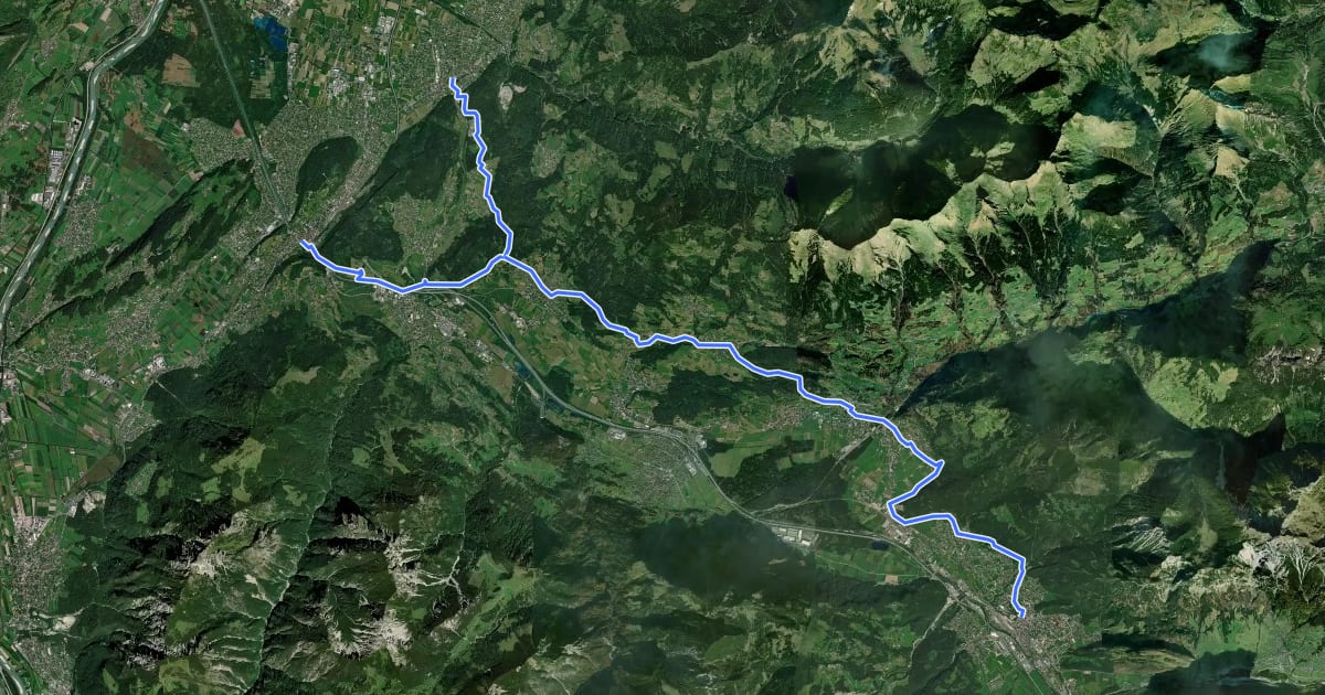 Маршрут Walgauweg на спутниковом снимке