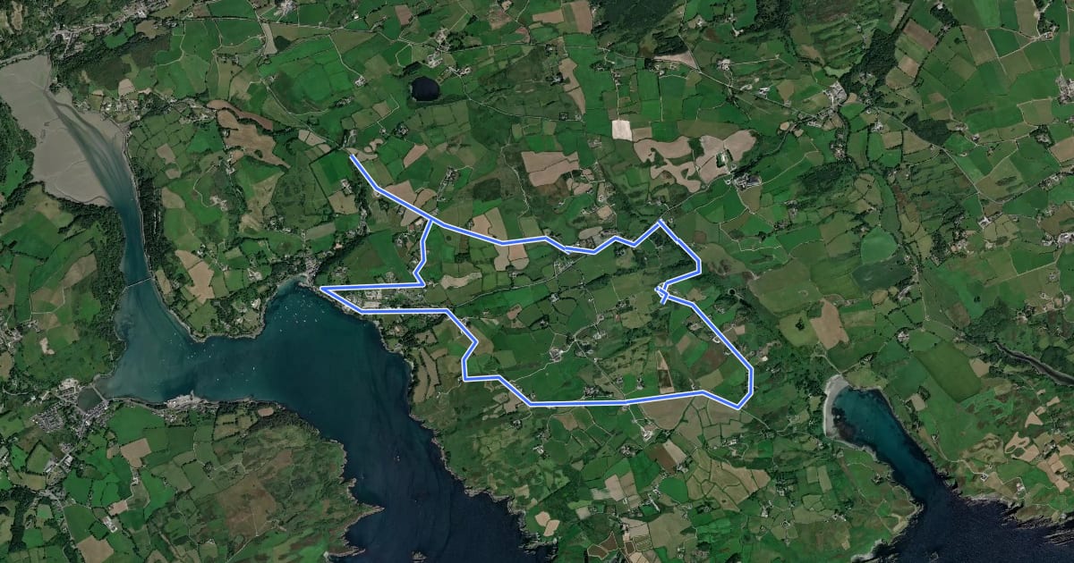 Маршрут Walk 1 - Drombeg Standing Stone Circle (7 - 9 km) на спутниковом снимке