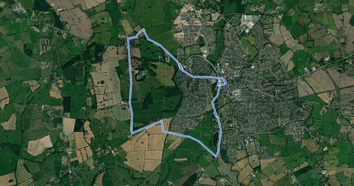 Маршрут Walk around Nantwich and Acton на спутниковом снимке
