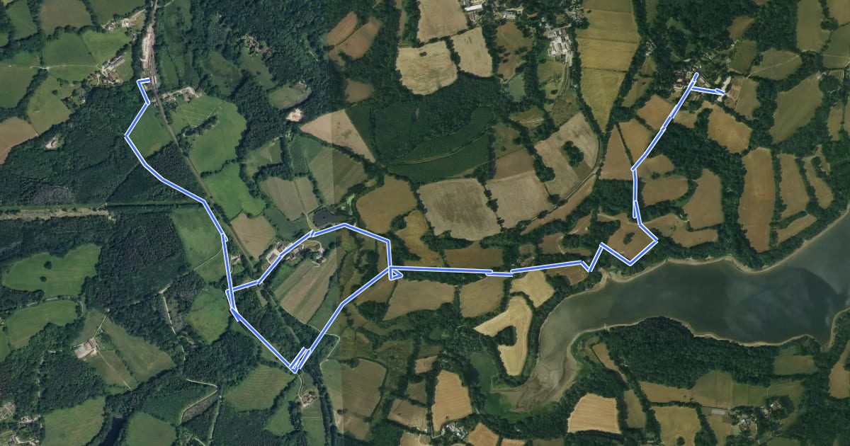 Маршрут Walk from Standen to Kingscote Bluebell Railway, Standen на спутниковом снимке