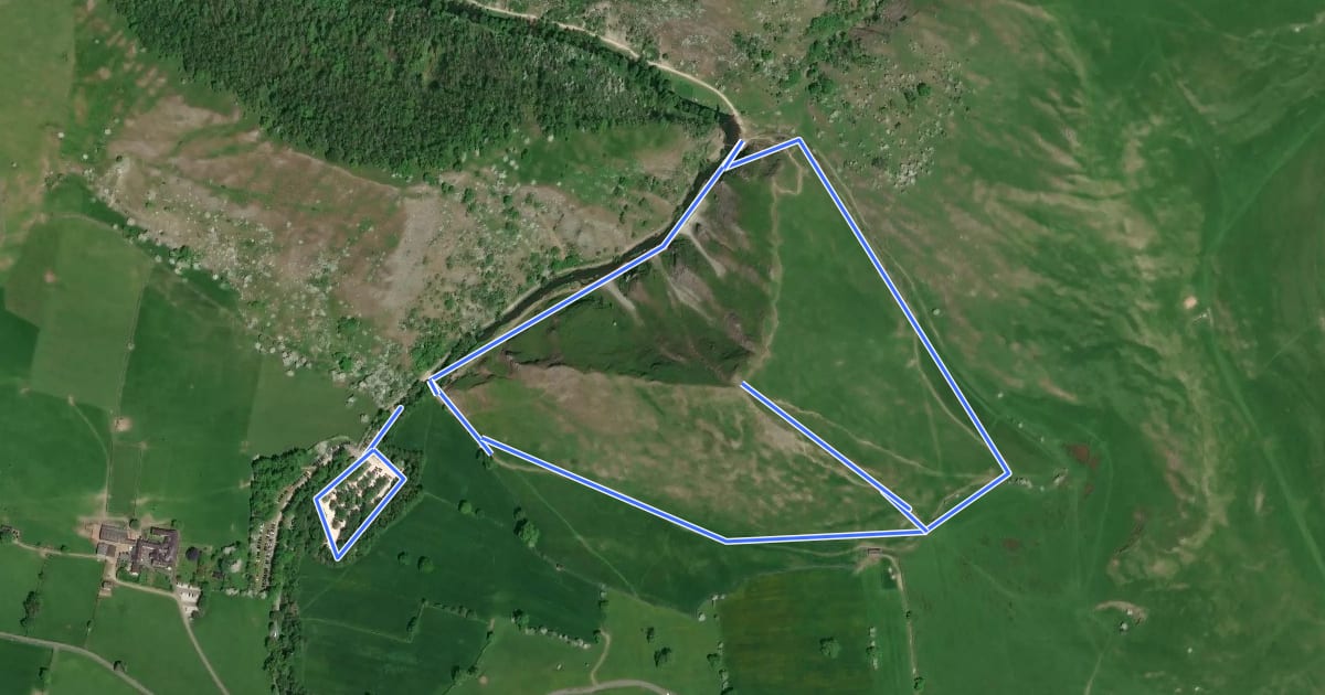 Маршрут Walk Round Thorpe Cloud, Dovedale на спутниковом снимке
