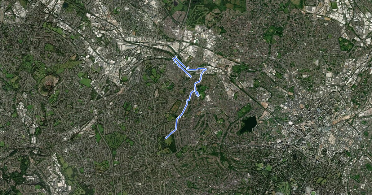 Маршрут Walk Smethwick Heritage Trail на спутниковом снимке