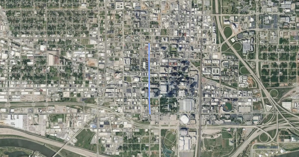 Маршрут Walker Avenue на спутниковом снимке