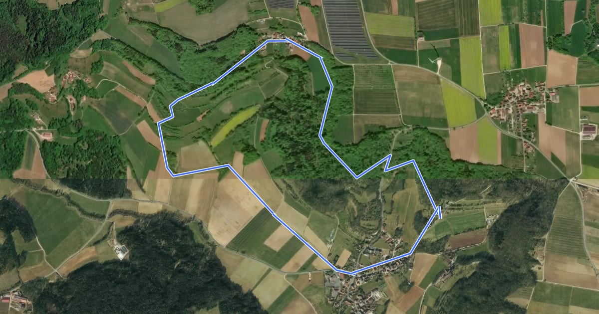 Маршрут Walkersbrunn Nr. 3 на спутниковом снимке