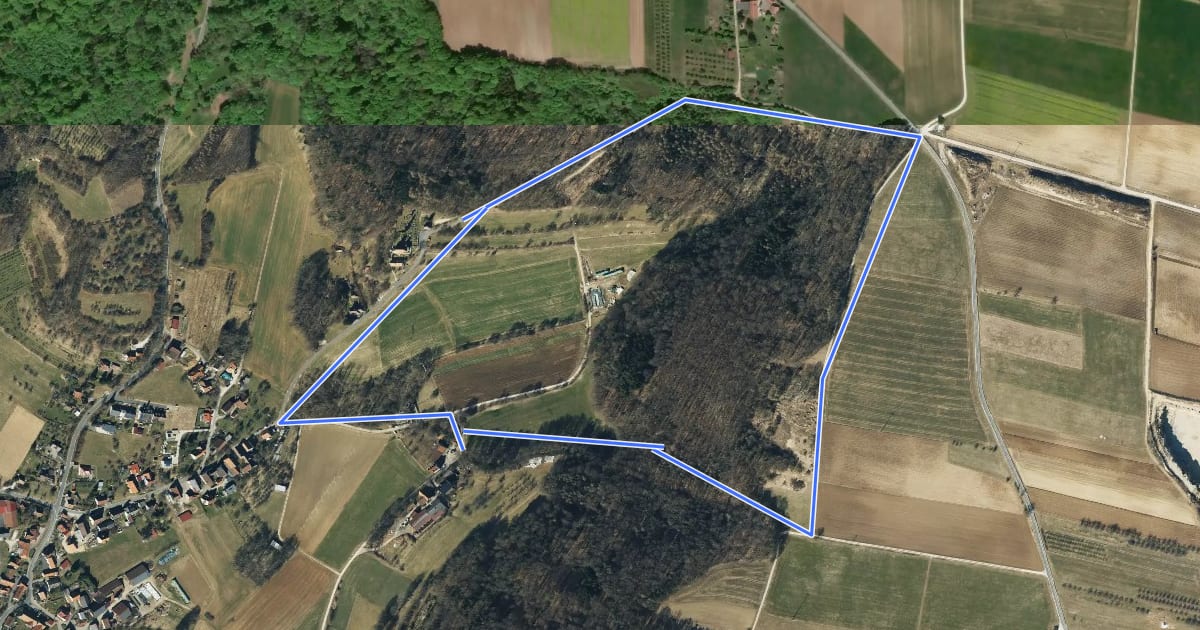 Маршрут Walkersbrunn Rundweg Nr. 1 на спутниковом снимке