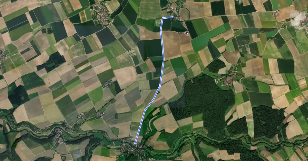 Маршрут Walkershofen - Equarhofen на спутниковом снимке