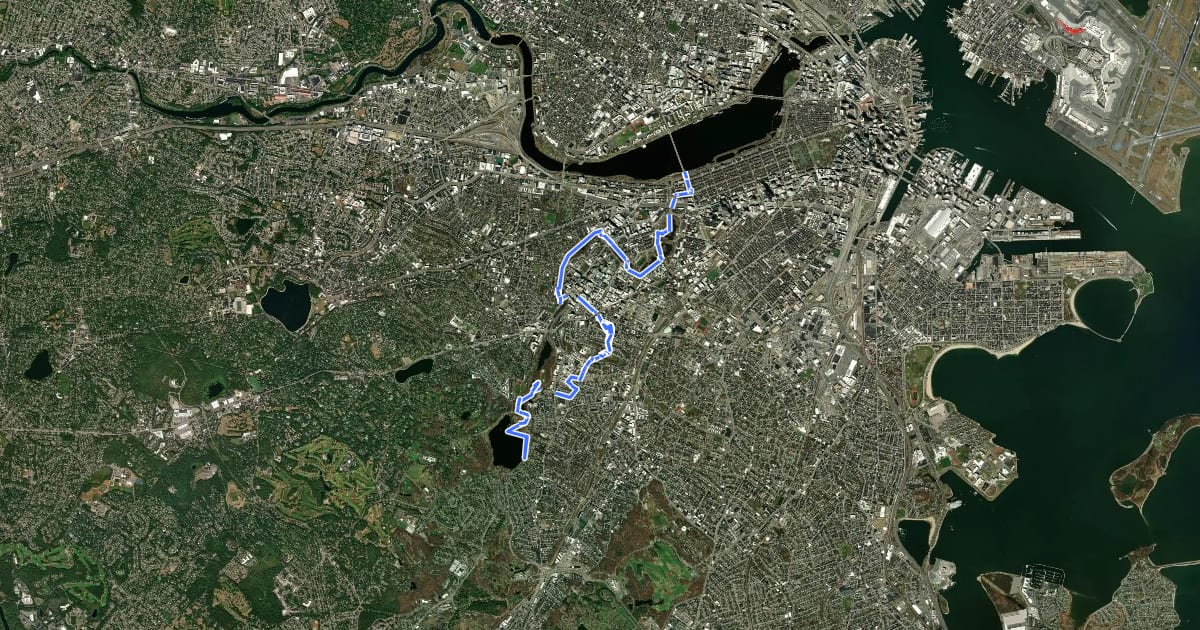 Маршрут Walking City Trail Section 3 на спутниковом снимке