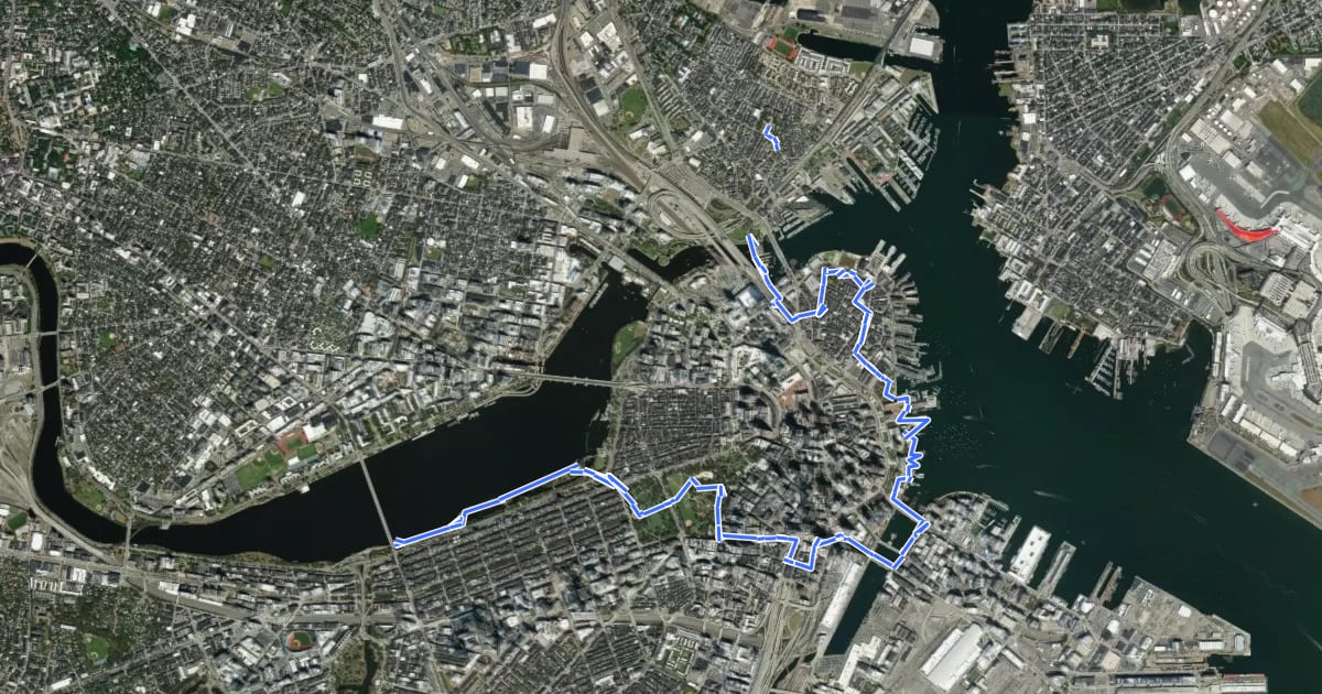 Маршрут Walking City Trail Section 4 на спутниковом снимке