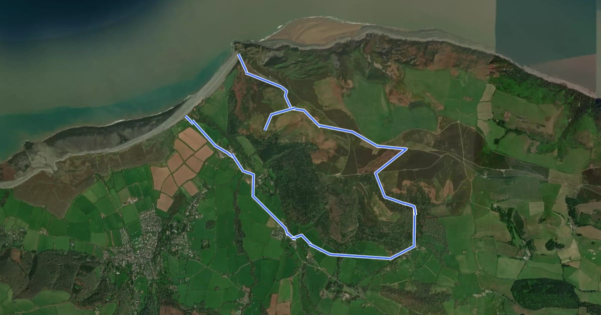 Маршрут Walking in Exmoor: Day One на спутниковом снимке