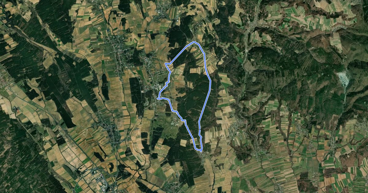 Маршрут Walking/Wanderweg W12 на спутниковом снимке