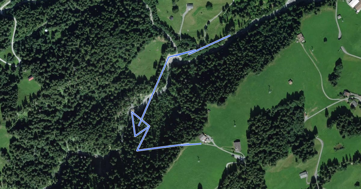 Маршрут Wallbachschlucht - Berghaus Wallegg на спутниковом снимке