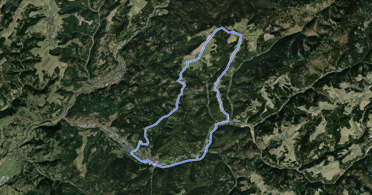 Маршрут Wallenfelser Höhenweg на спутниковом снимке