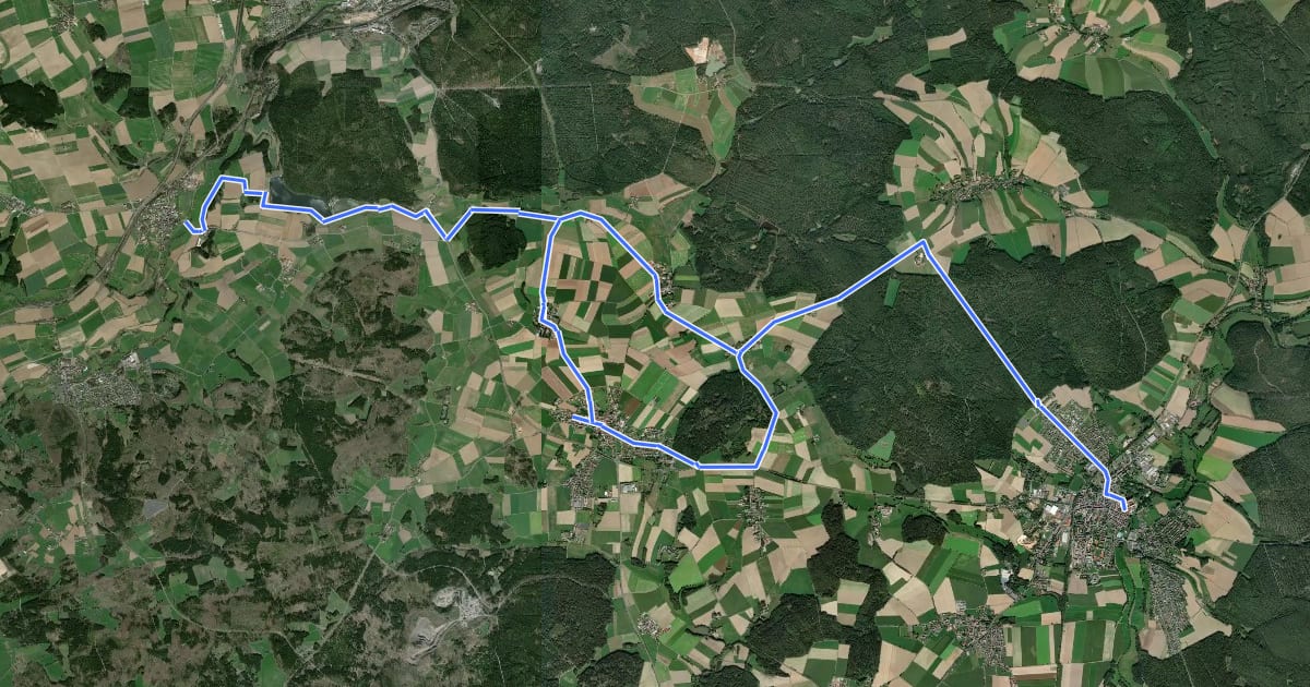 Маршрут Wallenstein Radweg Spange (Mühlenradweg) на спутниковом снимке