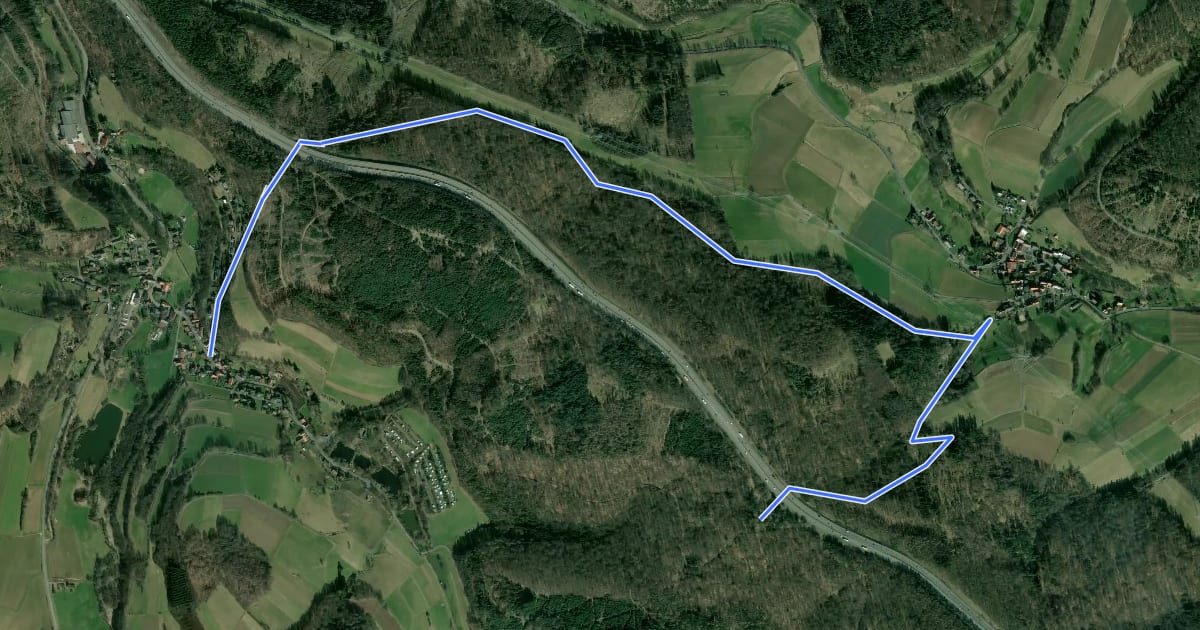 Маршрут Wallenstein Rundweg W6 на спутниковом снимке