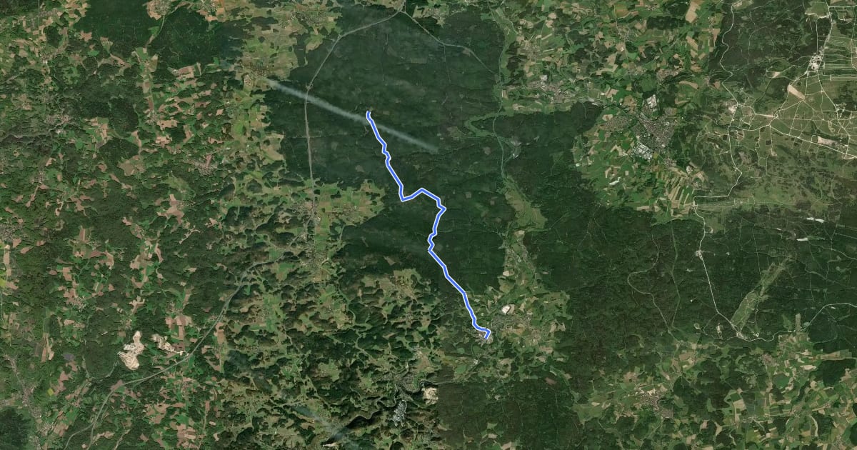 Маршрут Wallfahrerweg Neuhaus - Hufeisen на спутниковом снимке