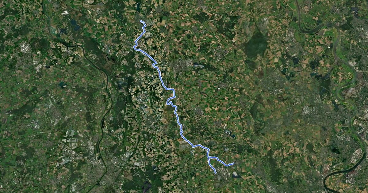 Маршрут Wallfahrtsweg Kevelaer на спутниковом снимке