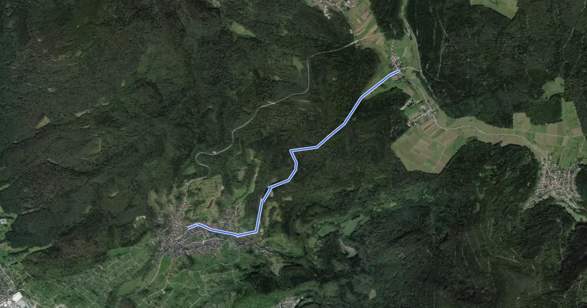 Маршрут Wallfahrtsweg Michelbach - Moosbronn на спутниковом снимке