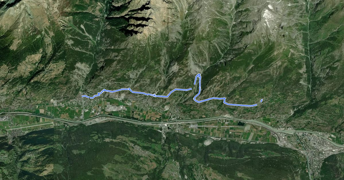 Маршрут Walliser Sonnenweg Etappe 3 на спутниковом снимке