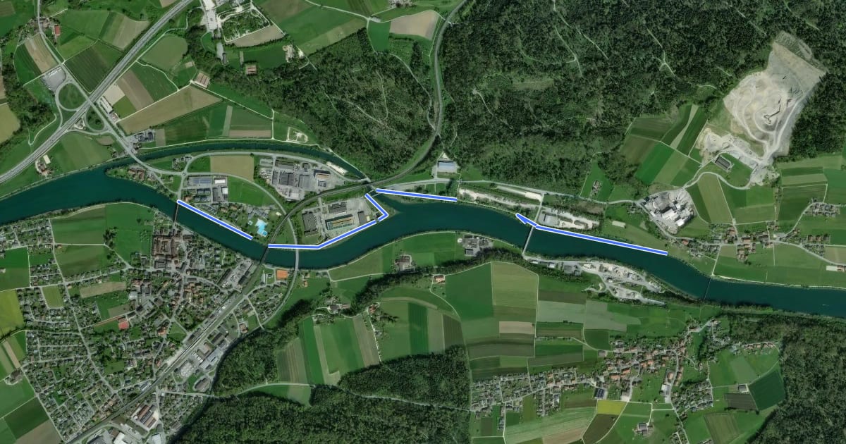 Маршрут Walliswilsteg - Wangen an der Aare на спутниковом снимке