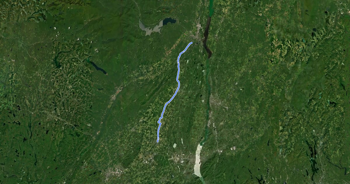 Маршрут Wallkill Valley Rail Trail на спутниковом снимке