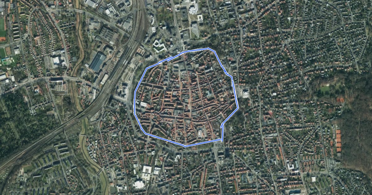 Маршрут Wallrunde на спутниковом снимке