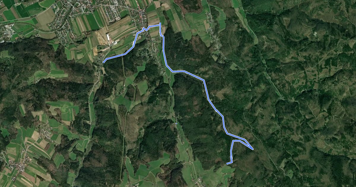 Маршрут Walpersbach - Kalkgrube - Schauerleiten - Klingfurth - Walpersbach на спутниковом снимке