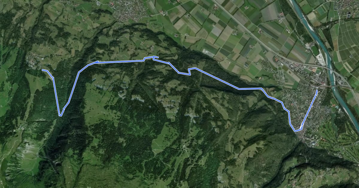 Маршрут WALSA-Weg - Etappe 1 на спутниковом снимке