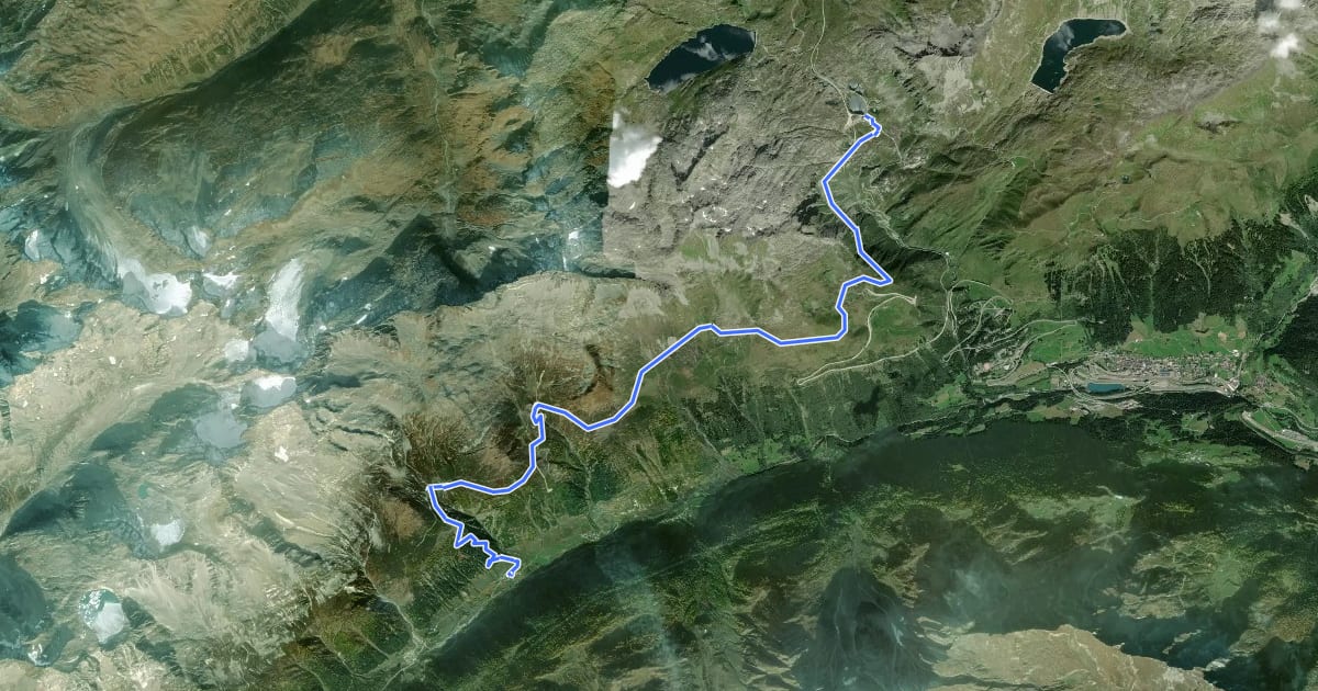 Маршрут Walserweg Gottardo - Etappe 9 на спутниковом снимке