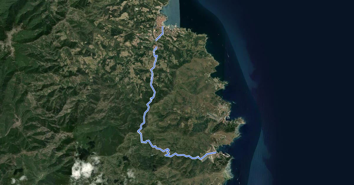 Маршрут Walter Benjamin Route на спутниковом снимке