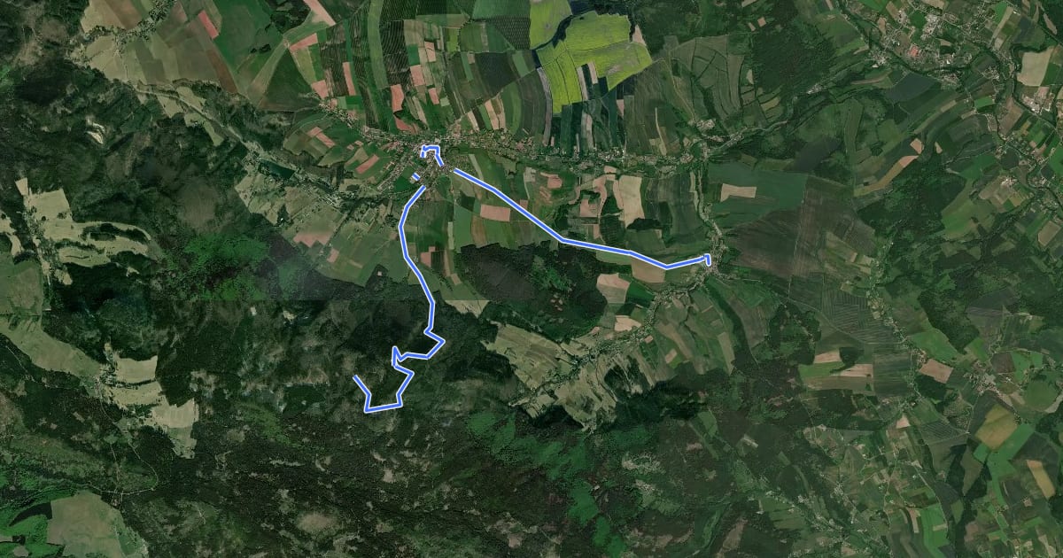 Маршрут Wambierzyce - Radków - Radkowskie Skały на спутниковом снимке