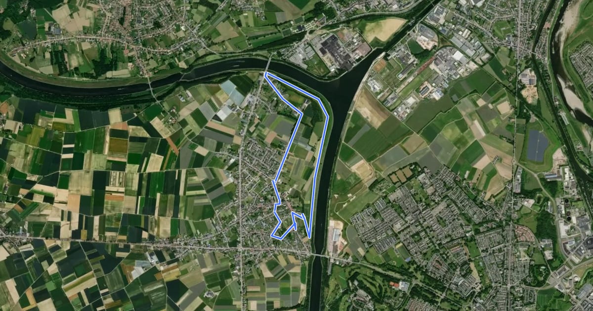 Маршрут Wandelen in Veldwezelt Rode Driehoek на спутниковом снимке