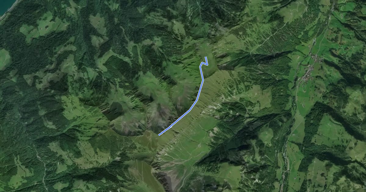 Маршрут Wandelen - Stockalp на спутниковом снимке