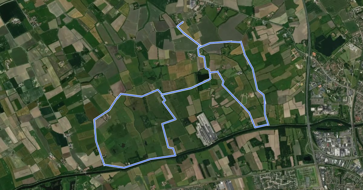 Маршрут Wandeling Meetkerkse Moeren на спутниковом снимке