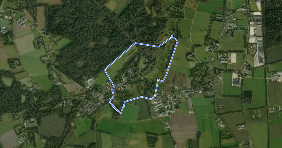 Маршрут Wandelommetje in Borkel en op de Schaft на спутниковом снимке