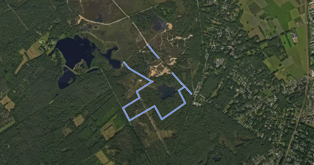 Маршрут Wandelpad Bos на спутниковом снимке