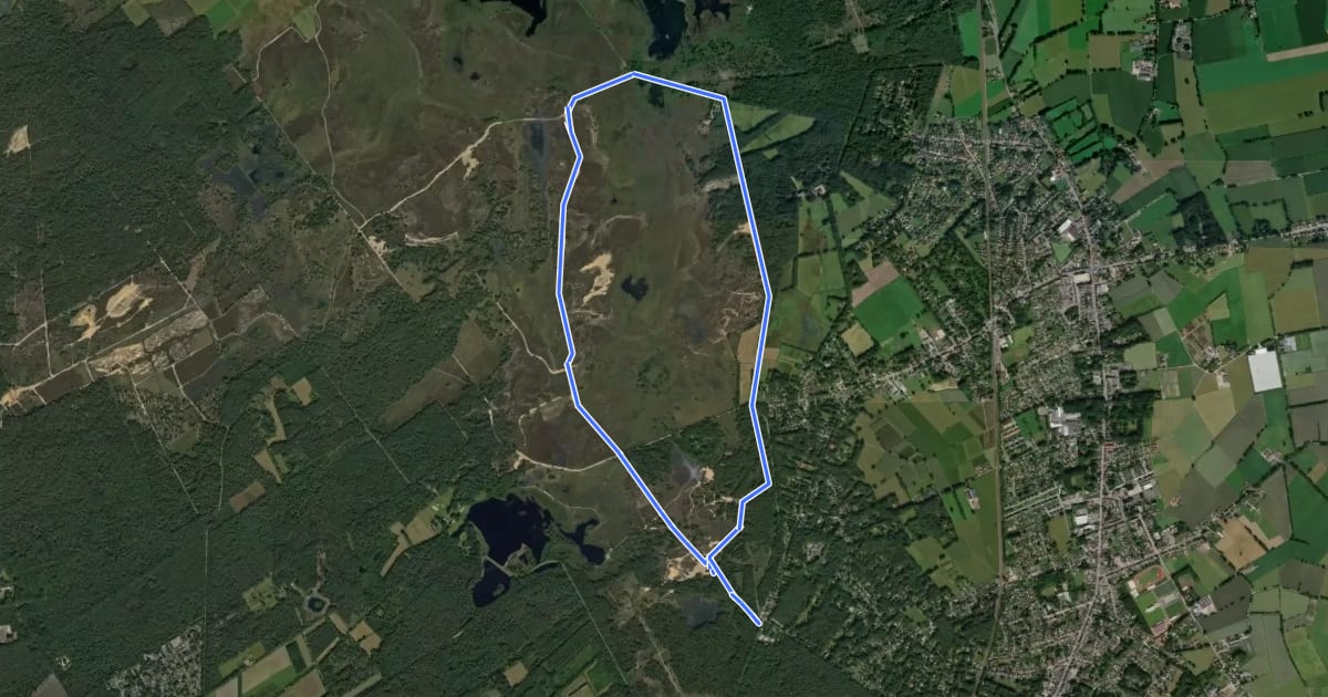 Маршрут Wandelpad Duin на спутниковом снимке