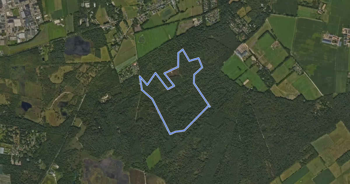 Маршрут Wandelpad Vos на спутниковом снимке
