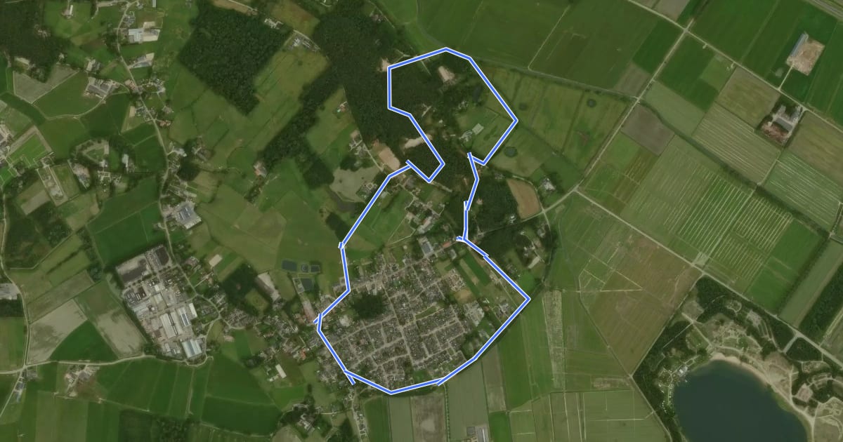 Маршрут wandelroute Bergharen, door de natuur на спутниковом снимке