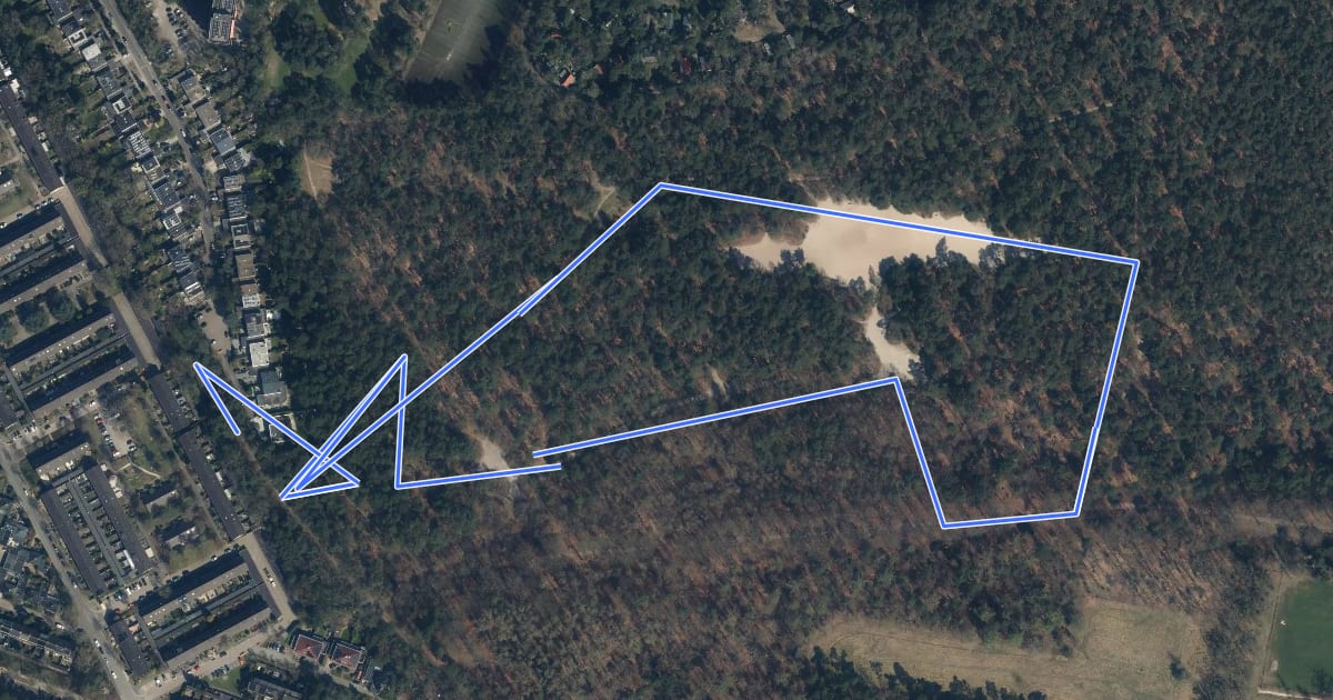 Маршрут Wandelroute Biltse Duinen на спутниковом снимке