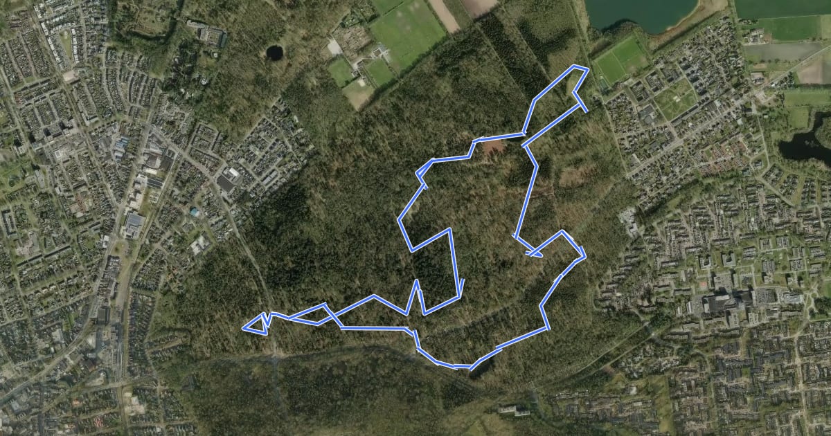 Маршрут Wandelroute Boom tot bos Emmerdennen на спутниковом снимке