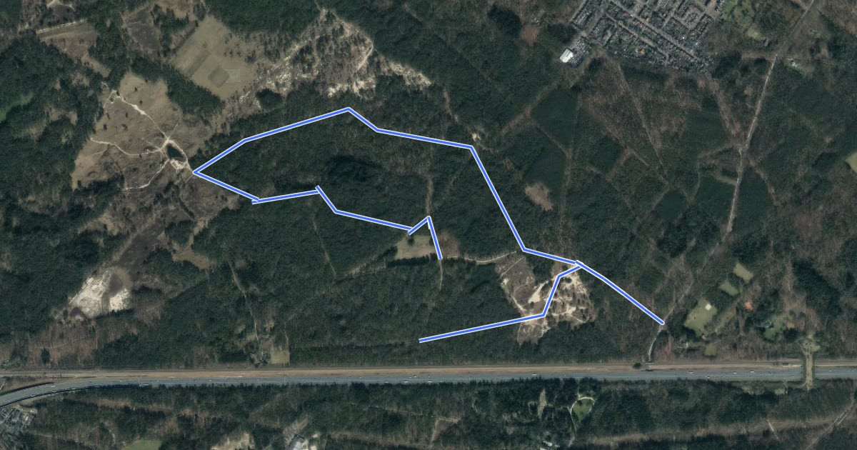 Маршрут Wandelroute Bornia на спутниковом снимке