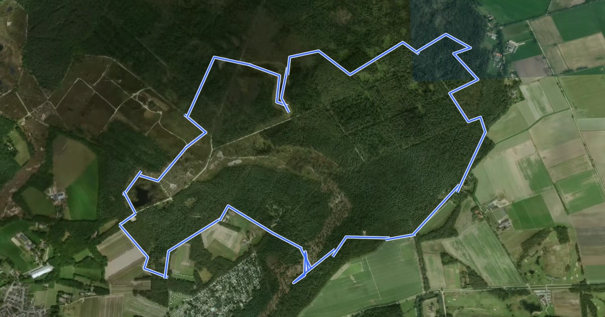 Маршрут Wandelroute Broederbos на спутниковом снимке