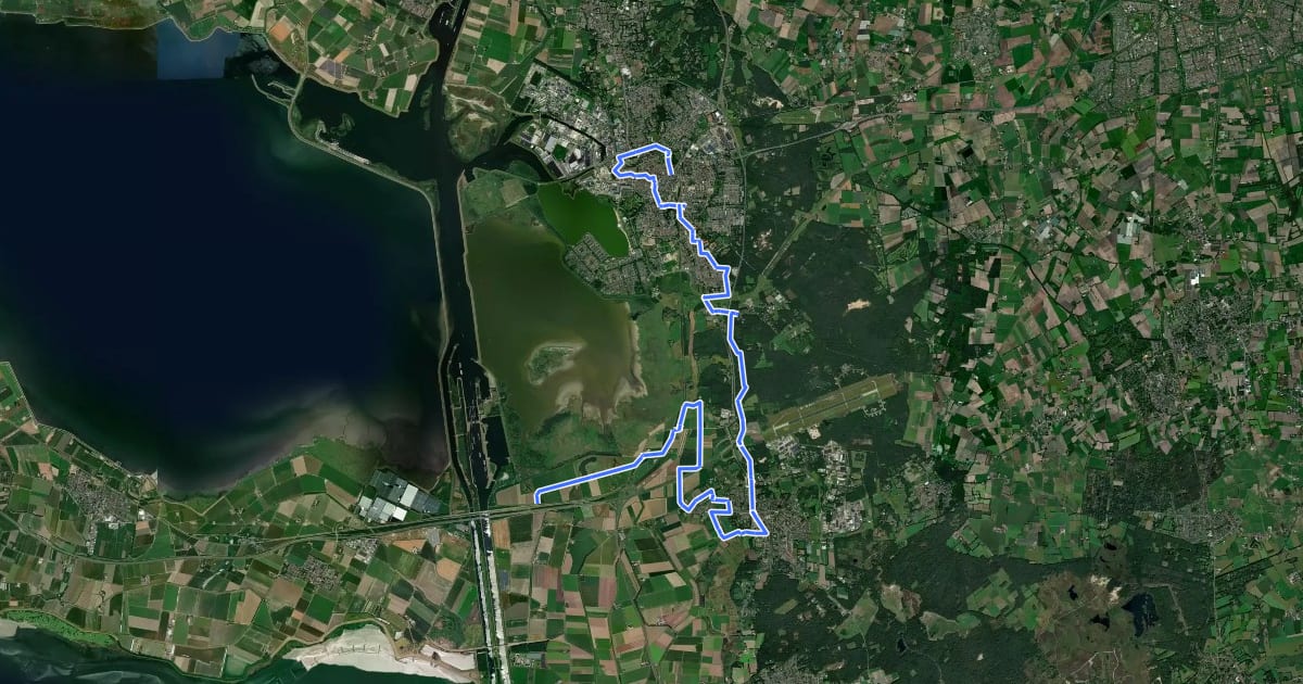 Маршрут Wandelroute Canadese Bevrijders etappe 1: Woensdrecht-Bergen op Zoom на спутниковом снимке