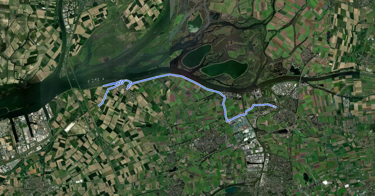 Маршрут Wandelroute Canadese Bevrijders etappe 6: Lage Zwaluwe-Geertruidenberg на спутниковом снимке