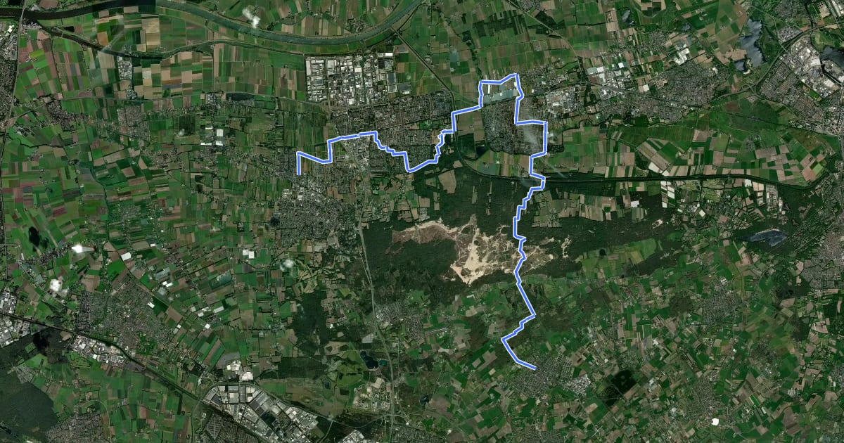 Маршрут Wandelroute Canadese Bevrijders etappe 8: Sprang-Capelle-Udenhout на спутниковом снимке