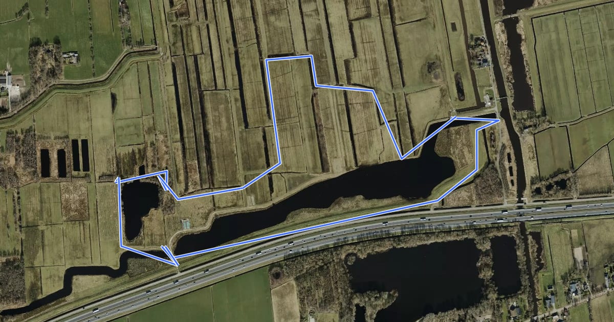 Маршрут Wandelroute De Drie Polders на спутниковом снимке